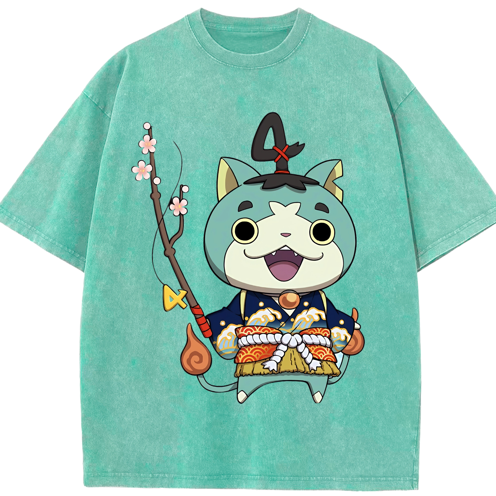 （画像用） 妖怪ウォッチ Yo-kai Watch 綿100% ヴィンテージ風 半袖Tシャツ（フロントプリント）